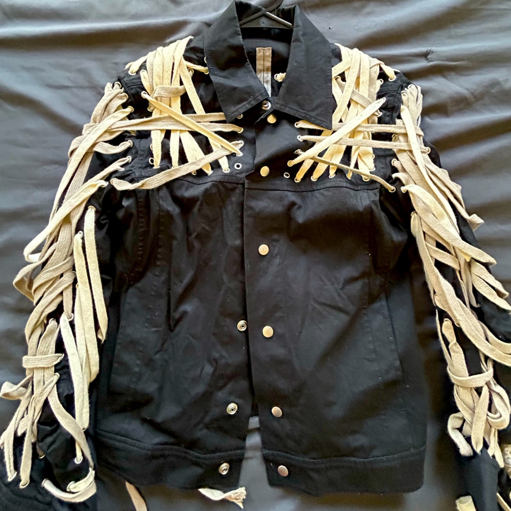 Rick Owen’s Black "TECUATL" Gabardine Jacket SS20